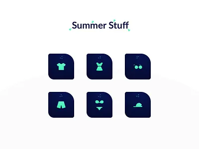 Icon - Summer Stuff colors gradient icon illustration interface nekideva summer ui vector