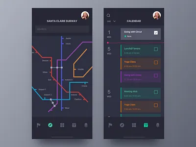 Subway calendar dark hiwow line map plan roadmap route subway
