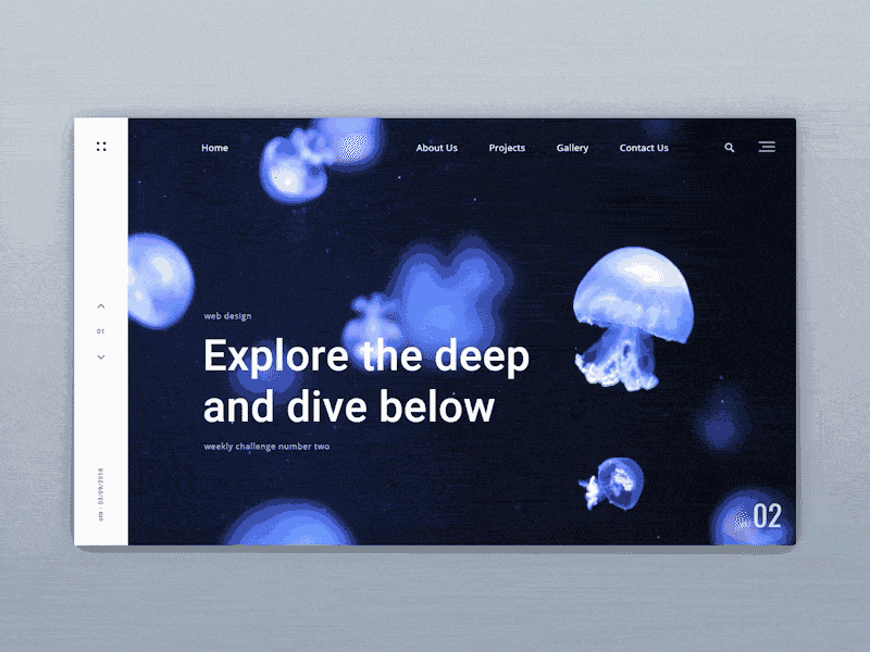 W02 - Liquid landing page animation app deep sea design design challenge fade in gif javascript animation landing page liquid animation liquid distortion text reveal typography ui underwater ux web web design web development