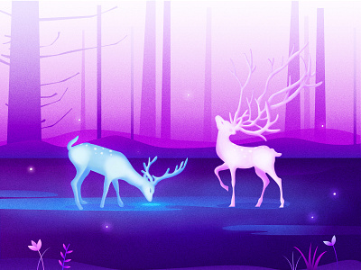 elk illustration colour forest illustration illustration design vector