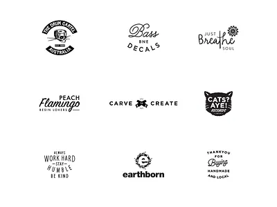 Logo collection branding custom illustration lettering logo type typography vector