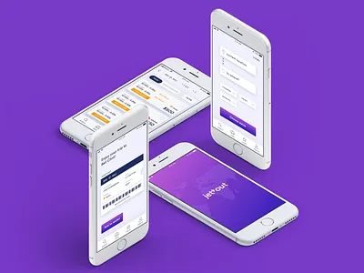 Jet-out app booking branding custom logo onboarding travel typography ui design ux design