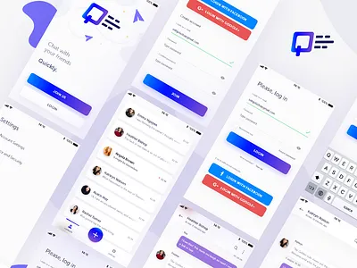 💌 Qulickly - instant message app app design message app messager ui ux