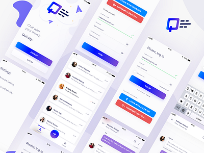 💌 Qulickly - instant message app app design message app messager ui ux