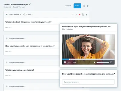 Recruitee Questionnaires 📄 ats questionnaires recruitment screening ui ux
