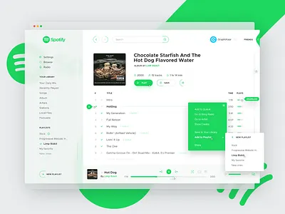 Spotify Concept, White Theme app brand concept design graphic music player redesign spotify ui ux web website