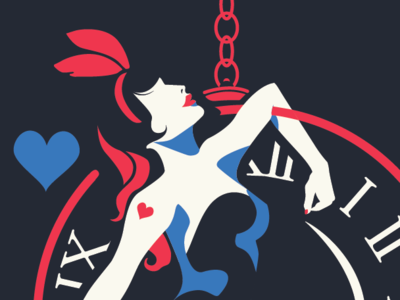 Alice in Wonderland alice circus dance illustration lyra pocket watch vector white rabbit