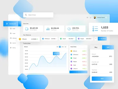 Trading Dashboard admin panel bitcoin crypto dashboard dashboard ui data design dribbble ethereum financial ico landing page minimal simple stats trading ui ux virtual web