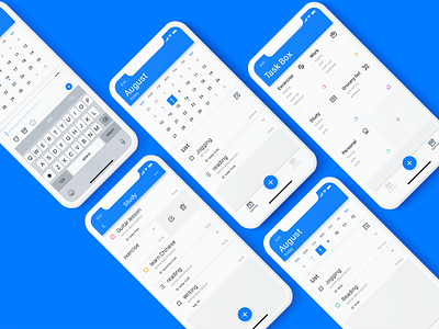 Task Management App2 blue calendar design ui ux