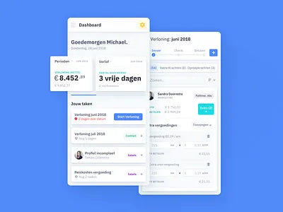 HR & Payroll Dashboard - Mobile android app cards dashboard hr ios mobile progress responsive tasks todo webapp