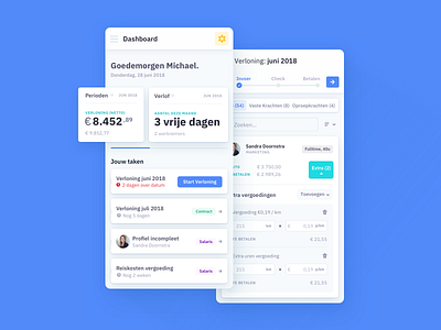 HR & Payroll Dashboard - Mobile android app cards dashboard hr ios mobile progress responsive tasks todo webapp