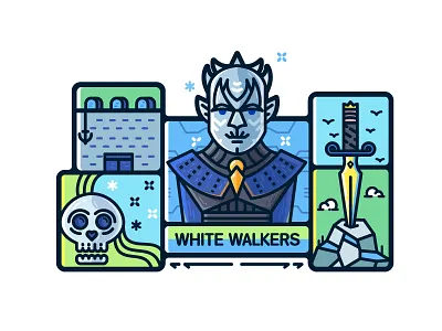 white walkers crossbones game of thrones hbo illustration line other swords