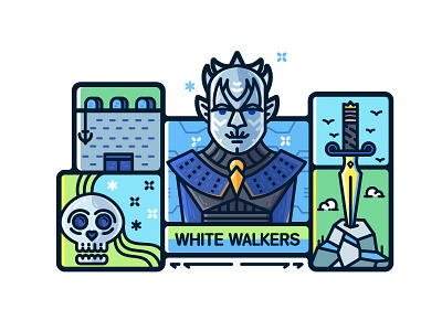 white walkers crossbones game of thrones hbo illustration line other swords