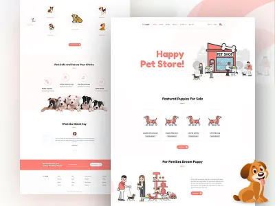 Pet Shop Landing Page bangladesh dog dog lover e commerce illustration landing page minimal online shop pet pet shop pets puppy shop typography ui ui design ui interface ux web design website