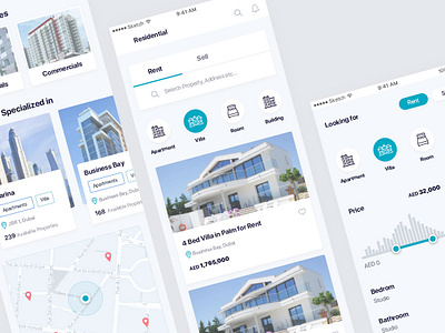 Property Mobile App dubai flat icon interface ios mobile property ui ui ux design ux