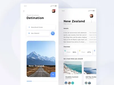 Lonely Planet blue clean design highway iphone x lonely planet new zealand travel ui