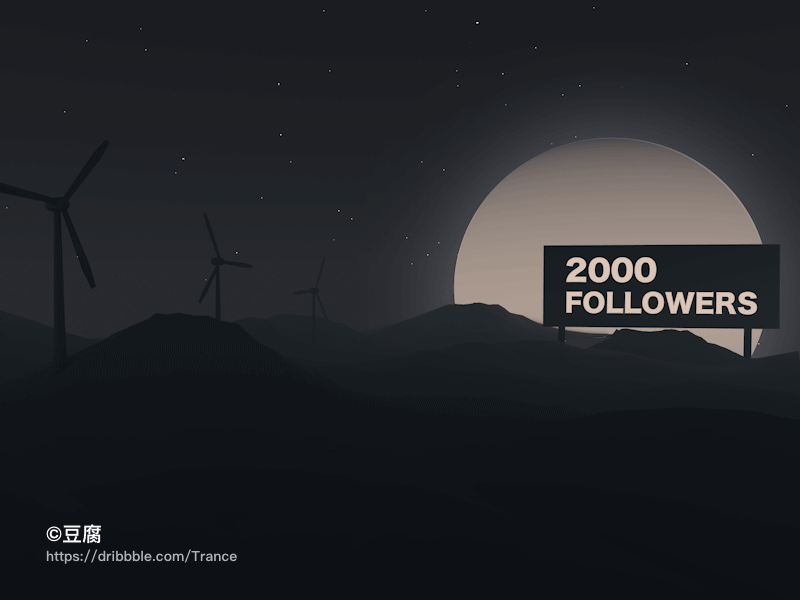 Thanks to everyone who likes me 2000 3d apple blur c4d design illustration mac macbook moon night starry sky ui ux windmill