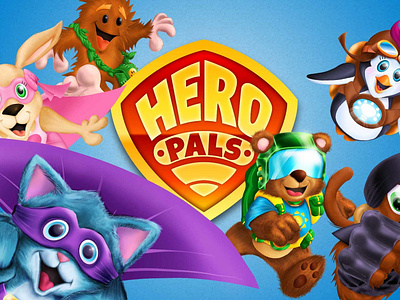 Hero Pals Team art book branding characters design illustration packaging