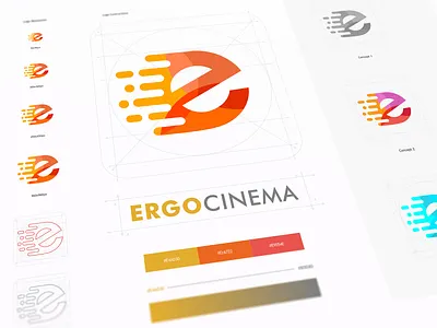 Ergocinema app logo brand and identity brand identity design brand identity designer logo logo design