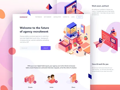 Agency Recruitment Website agency design hr human resource illustration recruitment web