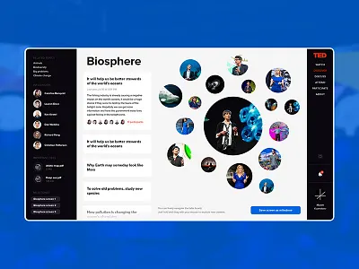 TED Discover community concept discover exploration layout navigation platform rethinking talk ted ui ux