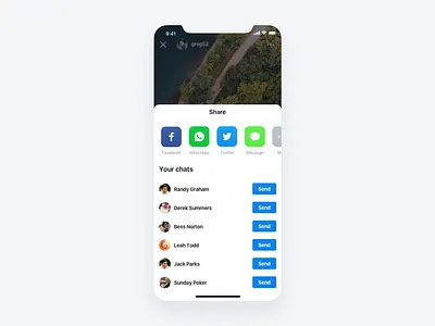 Share Sheet chats detailed image viewer nudds share share sheet social ui