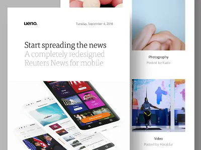 Ueno Newsletter: September 4, 2018 email design