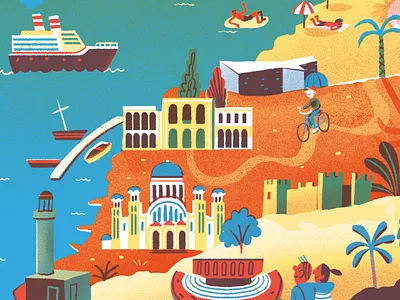 Patras Map andreslozano colourful drawing folioart folioartists greece illustratedmap illustration patras