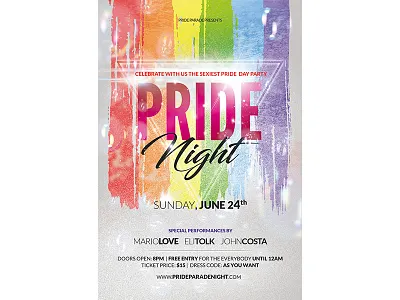 Pride Night Flyer Design design flyer party pride rainbow