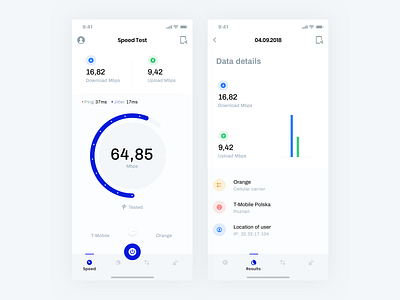 Speed Test your network app interface ios mobile speed test ui x