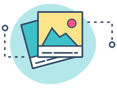 Photo Icon - Spot Illustration flat icon iconography illustration photo polaroid simple sketch spot website