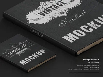 Vintage Notebook Mockup background design exercise folder grunge identity leather logo mock mockup notebook notepad old paper presentation showcase sketch unique up vintage a4