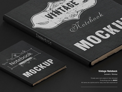Vintage Notebook Mockup background design exercise folder grunge identity leather logo mock mockup notebook notepad old paper presentation showcase sketch unique up vintage a4
