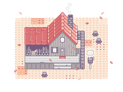 Stardew Valley autumn cabin fall farm gaming house logs mailbox stardew valley