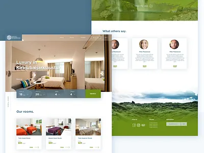 Hotel website | Landing page agency footer hotel hotel booking hotel logo hotel website iceland menu nature nature website viska web web design web development website