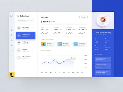 Photo data dashboard android app card chart clean dark dashboard data design desktop illustration landing light mobile onboarding profile ui ux web website