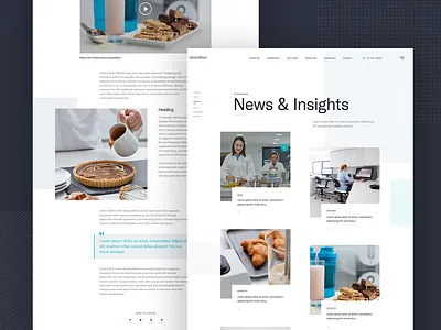 Blog pages blog design food navigation ui ux website