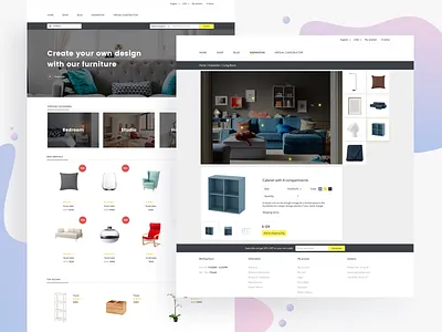 Furniture | online shop concept design e commerce furniture landing online presentation product card shop ui ux web website