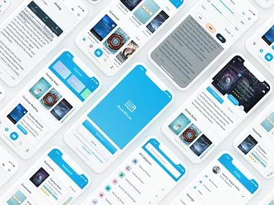 Bookworm Ebook Reader UI Kit app application book ios iphone x mobile modern reader reading sketch trendy ui kit xd