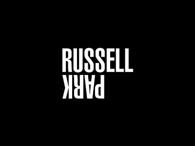 Russell Park black and white branding fashion logo type