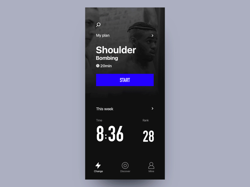#Change app# Fitness data animation animation ios ui