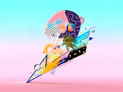 L.A. Two 2d illustration logo typography