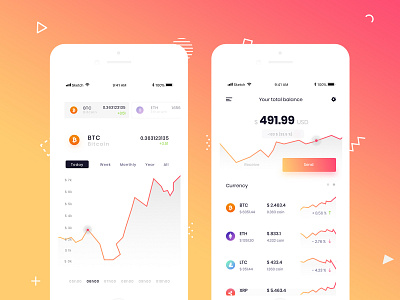 Crypto Wallet - concept app app concept app crypto wallet cryptocurrency dashboad design ico intervi mobile patryk polak payment ui ux wallet