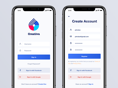 Login & Registration UI app creative design ios login mobile registration signin signup ui ux