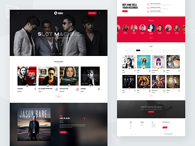 Music and Artist Platform album artist design home page landing page music personal platform singer song theme ui ux web website
