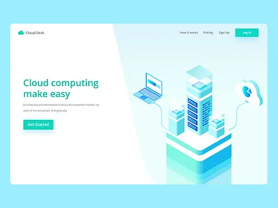 Cloud Computing Header cloud cloud computing cloud server design header illustration illustration ui design ui designer ux design ux designer website website design