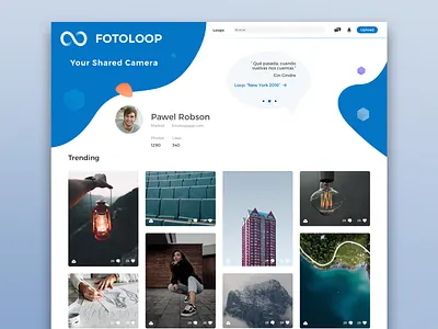 Fotoloop Web camera character design photo typography ui ux web