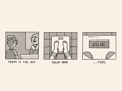 Well balanced comic illustration