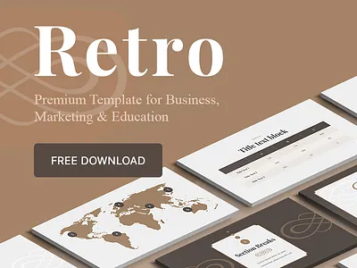 Free "Retro" PowerPoint, Keynote, Google Slides Template brown busines download free freebie freebies google slides key keynote multi purpose multi purpose powerpoint ppt pptx presentation report retro slide startup template