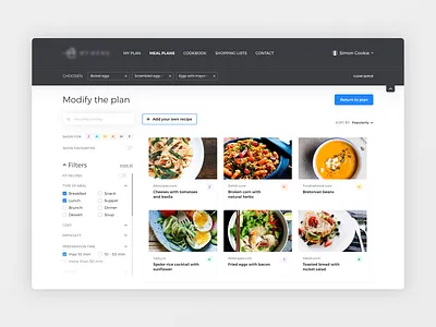 Meal planner app clean food health meal minimal plan planner recipes system